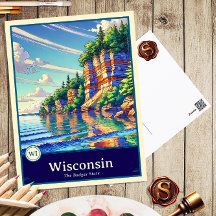 Wisconsin | Postcard ao estilo Anime com sombreame