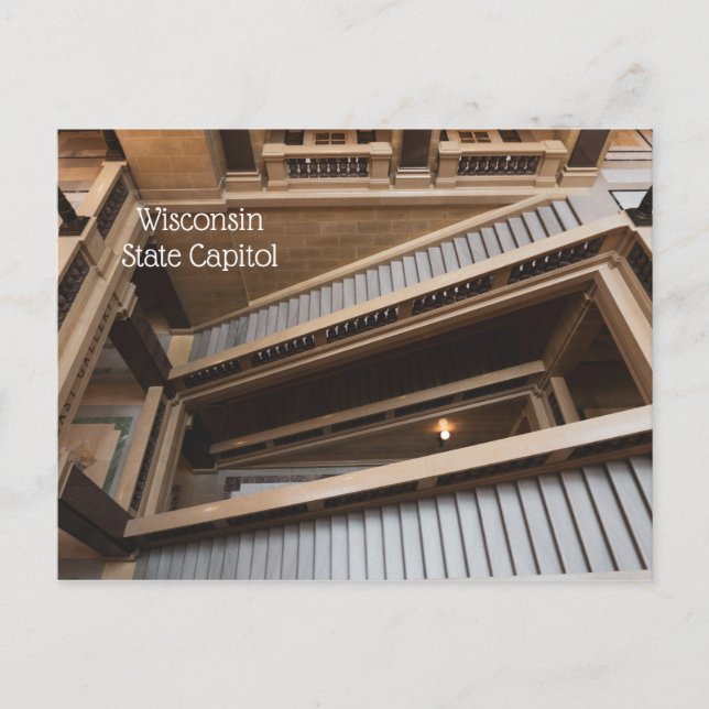Cartão Postal Wisconsin State Capitólio Interior (Frente)
