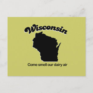 Cartão Postal Wisconsin - Venha cheirar nosso ar leiteiro
