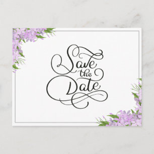 Cartão Postal Wisteria Floral Save The Date