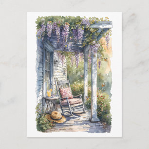 Cartão Postal Wisteria Porch Rocking Cena