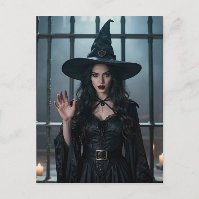 Cartão Postal Witch behind bars because she commented crime (Frente)