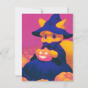 Cartão Postal Witch Cat