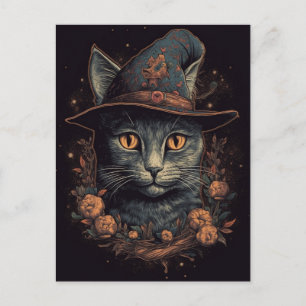 Cartão Postal Witch Cat