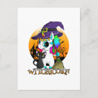 Witchicorn Unicórnio Bruxa Halloween Gato Preto La