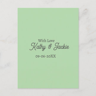 Cartão Postal With love add couple name wedding simple minimal 