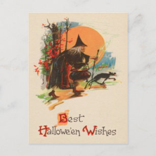Cartão Postal Witold Cauldron Black Cat Moon