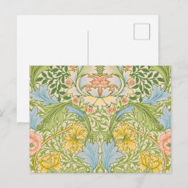 Cartão Postal Wm Morris Myrtle Floral Arte Novo Pastel