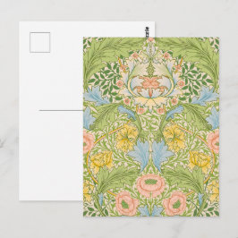 Cartão Postal Wm Morris Myrtle Floral Arte Novo Pastel