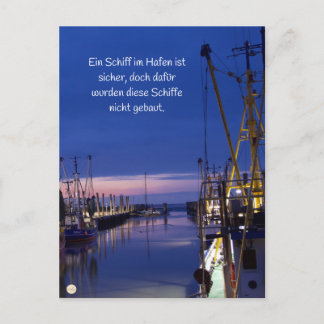 Cartão Postal Wohlzeit Postkarten: Ein Schiff im Hafen ist