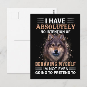 Cartão Postal Wolf, Eu Não Tenho Intenção Nada De Sarcástico