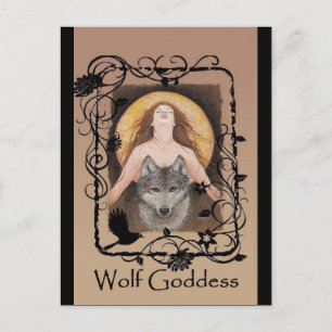 Cartão Postal Wolf Goddess - Cartaz de Lori Karels