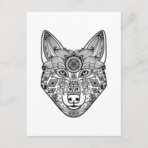 Cartão Postal Wolf Head inspirado
