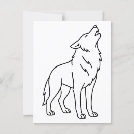 Cartão Postal Wolf Line Art minimalista - Como se dava vida selv