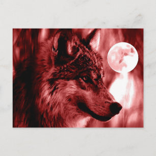Cartão Postal Wolf & Moon