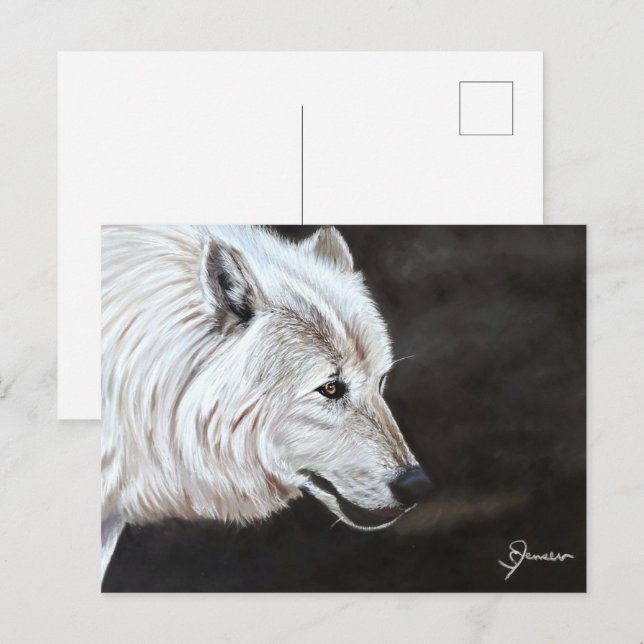 Cartão Postal Wolf Postcard Impressão do Ártico (Frente/Verso)