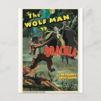 Cartão Postal WOLFMAN VS DRACULA por Philip J. Riley