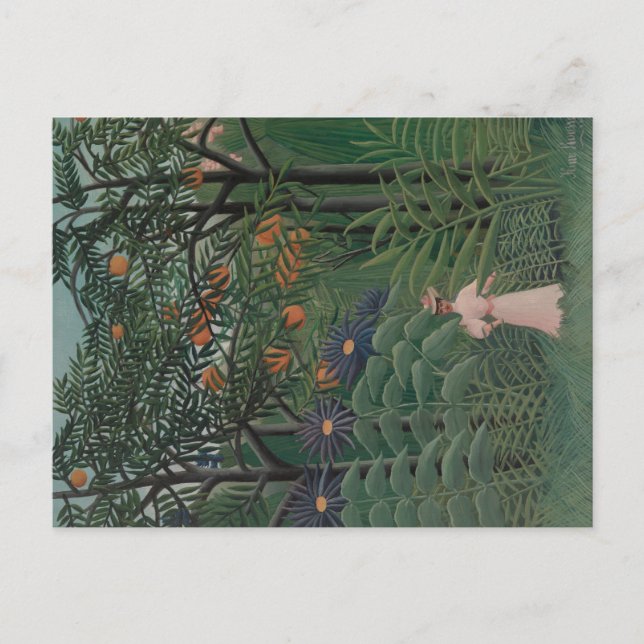 Cartão Postal Woman Walking in an Exotic Forest, Henri Rousseau (Frente)