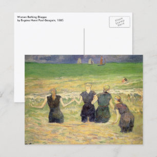 Cartão Postal Women Bathing Dieppe por Paul Gauguin