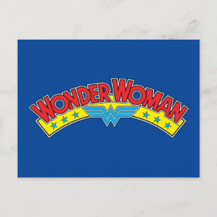 Cartão Postal Wonder Woman 1987 Comic Book Logo