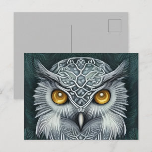 Cartão Postal Wonder Wonder Snow Owl Beauty