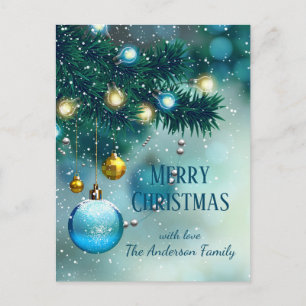 Cartão Postal Wonderland Blue Christmas Baubles