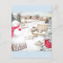Cartão Postal Wonderland Ilustrada de Neve Winter