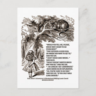 Cartão Postal "Wonderland - Para que lado eu deveria ir" Citação