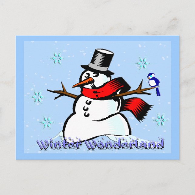 Cartão postal Wonderland Snowman (Frente)