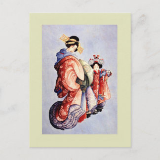 Cartão Postal Woodblock Japonês