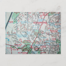 Cartão Postal Woodbridge, VA Vintage Map