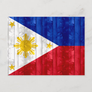 Cartão Postal Wooden Filipino Flag