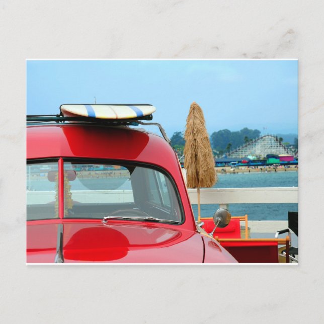 Cartão Postal Woodie na praia (Frente)