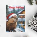 Cartão Postal Woodland Cabine Lake Christmas Beaver Watercolor<br><div class="desc">Este design pode ser personalizado na área fornecida pela alteração da foto e/ou do texto. Ou pode ser personalizado clicando em Personalizar este Modelo e, em seguida, escolhendo o clique para personalizar mais a opção e excluir ou alterar a cor do plano de fundo, adicionar texto, alterar a cor ou...</div>