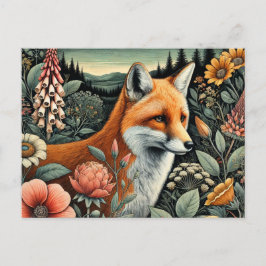 Cartão postal Woodland Fox | Floresta Cura — Arte