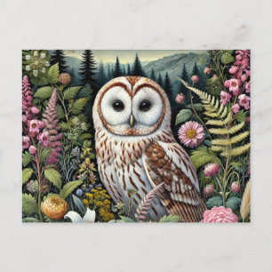Cartão postal Woodland Owl   Arte Maiestosa de Cor