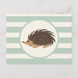 Cartão Postal Woodland Porcupine, Cachorro; Leve Sage Verde
