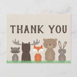 Cartão Postal Woodland Teve Chá de fraldas Obrigado Cartões-post