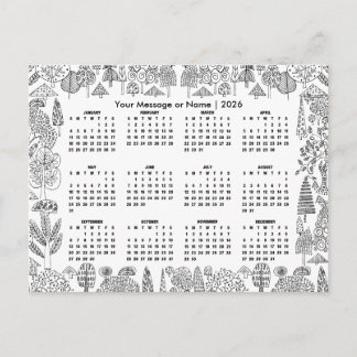 Cartão Postal Woodland Trees 2026 Calendar Personalized