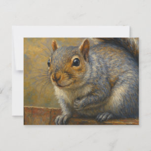 Cartão Postal Woodland Whimsy - Retrato Realista de Esquilo