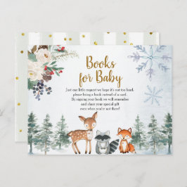 Cartão Postal Woodland Winter Animal Forest Books para Bebê
