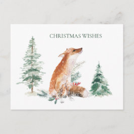 Cartão postal Woodland Winter Fox Pine