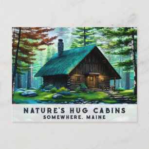 Cartão Postal *~* Woods Cabin Colorful Bold Art AP49 Primavera