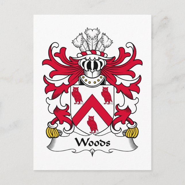 Cartão Postal Woods Family Crest (Frente)