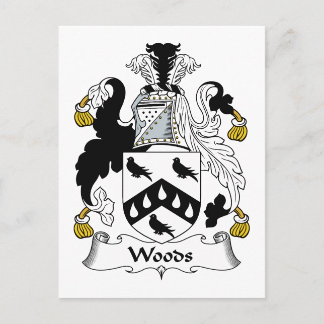 Cartão Postal Woods Family Crest (Frente)