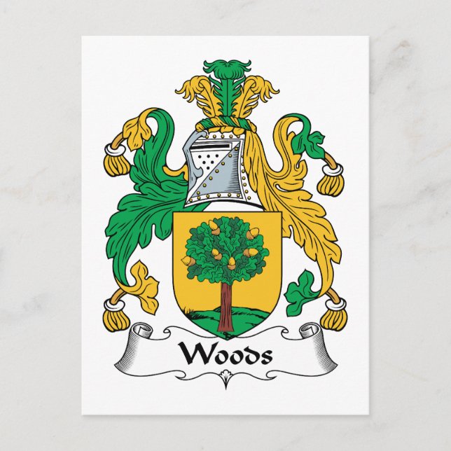 Cartão Postal Woods Family Crest (Frente)