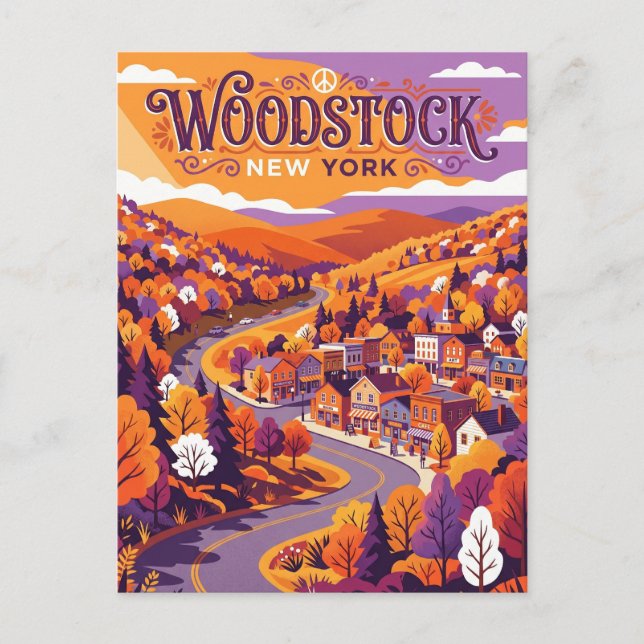 Cartão Postal Woodstock EUA (Frente)