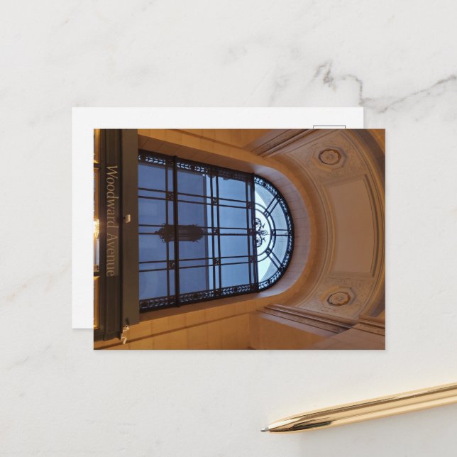 Cartão Postal Woodward Ave, Detroit, Michigan (Frente/Verso In Situ)