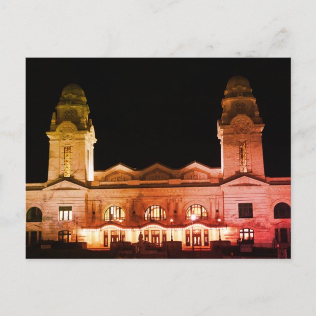 Cartão Postal Worcester, Estação Ferroviária MÃE Vintage (Frente)