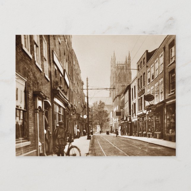 cartão postal worcester UK 1927 sepia (Frente)